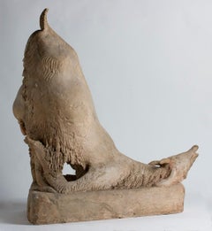 Sculpture de chèvre en terre cuite de Mario Porc - 1970