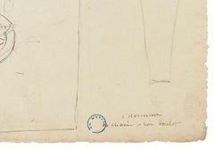 Chain - China Ink Drawing by C. Moulin - Mid 20th Century