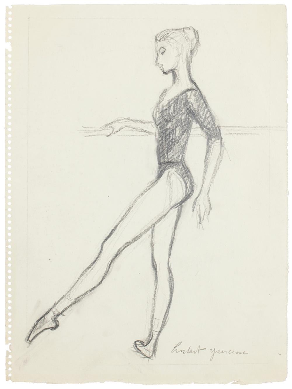 Ballet Dancers - Set of 15 Pencil and Charcoal Drawings by H. Yencesse - 1951 - Art by Hubert Yencesse