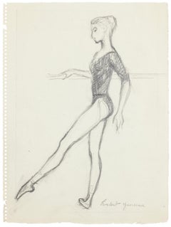 Ensemble de 15 dessins au crayon et au fusain des danseurs de ballet de H. Yencesse - 1951