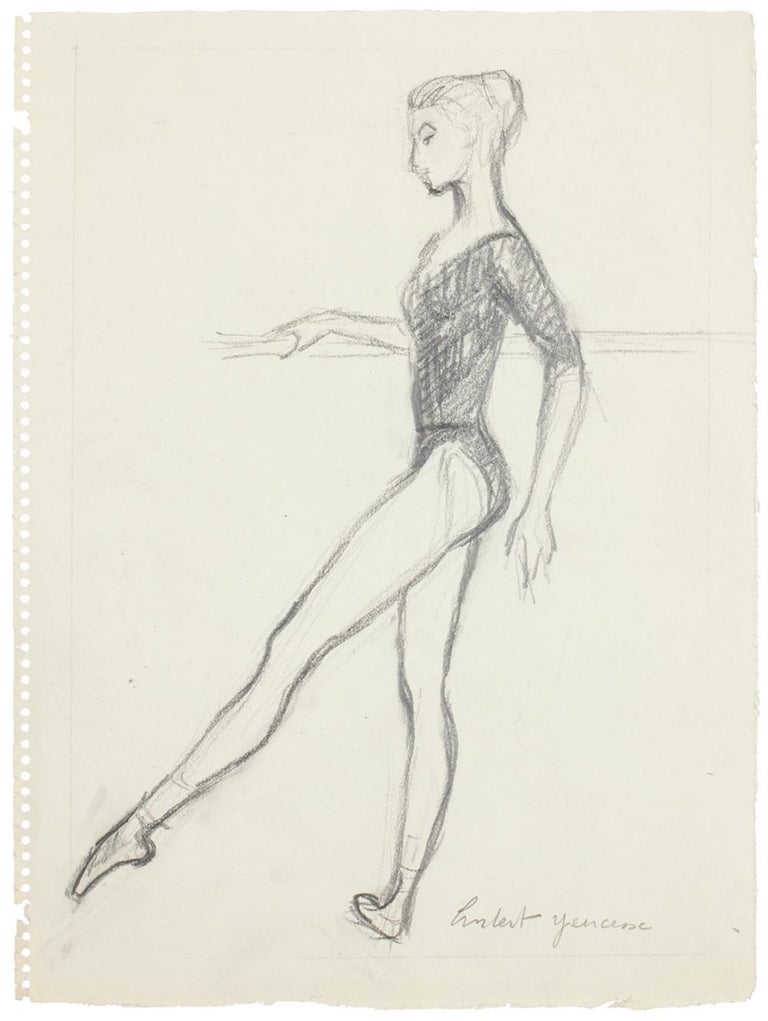 Hubert - Ballet Dancers - Set of Pencil and Charcoal Drawings H. Yencesse - 1951 For at 1stDibs