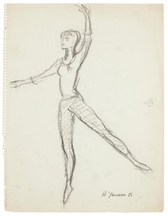 Vintage Ballet Dancers - Set of 15 Pencil and Charcoal Drawings by H. Yencesse - 1951