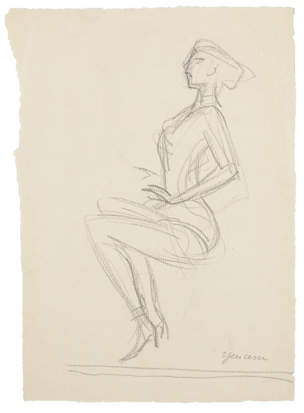 Ballet Dancers - Set of 15 Pencil and Charcoal Drawings by H. Yencesse - 1951 1