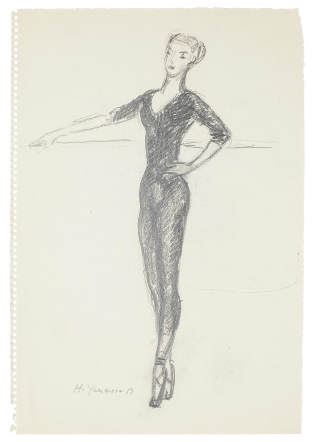 Ballet Dancers - Set of 15 Pencil and Charcoal Drawings by H. Yencesse - 1951 2