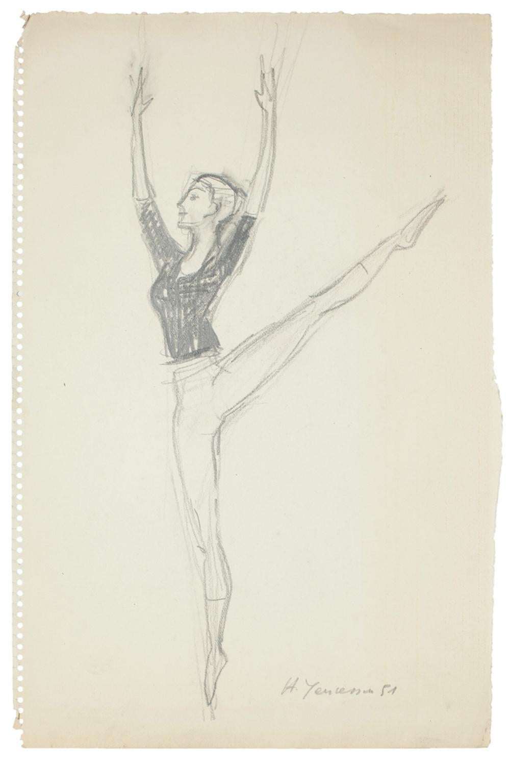 Ballet Dancers - Set of 15 Pencil and Charcoal Drawings by H. Yencesse - 1951 4