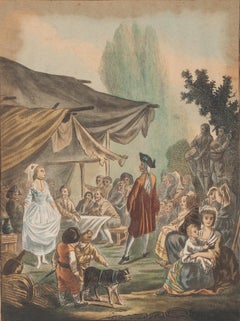 Noce de Village - Original Etching by C.-M. Descourtis - 1785
