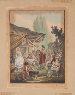 Noce de Village - Original Etching by C.-M. Descourtis - 1785