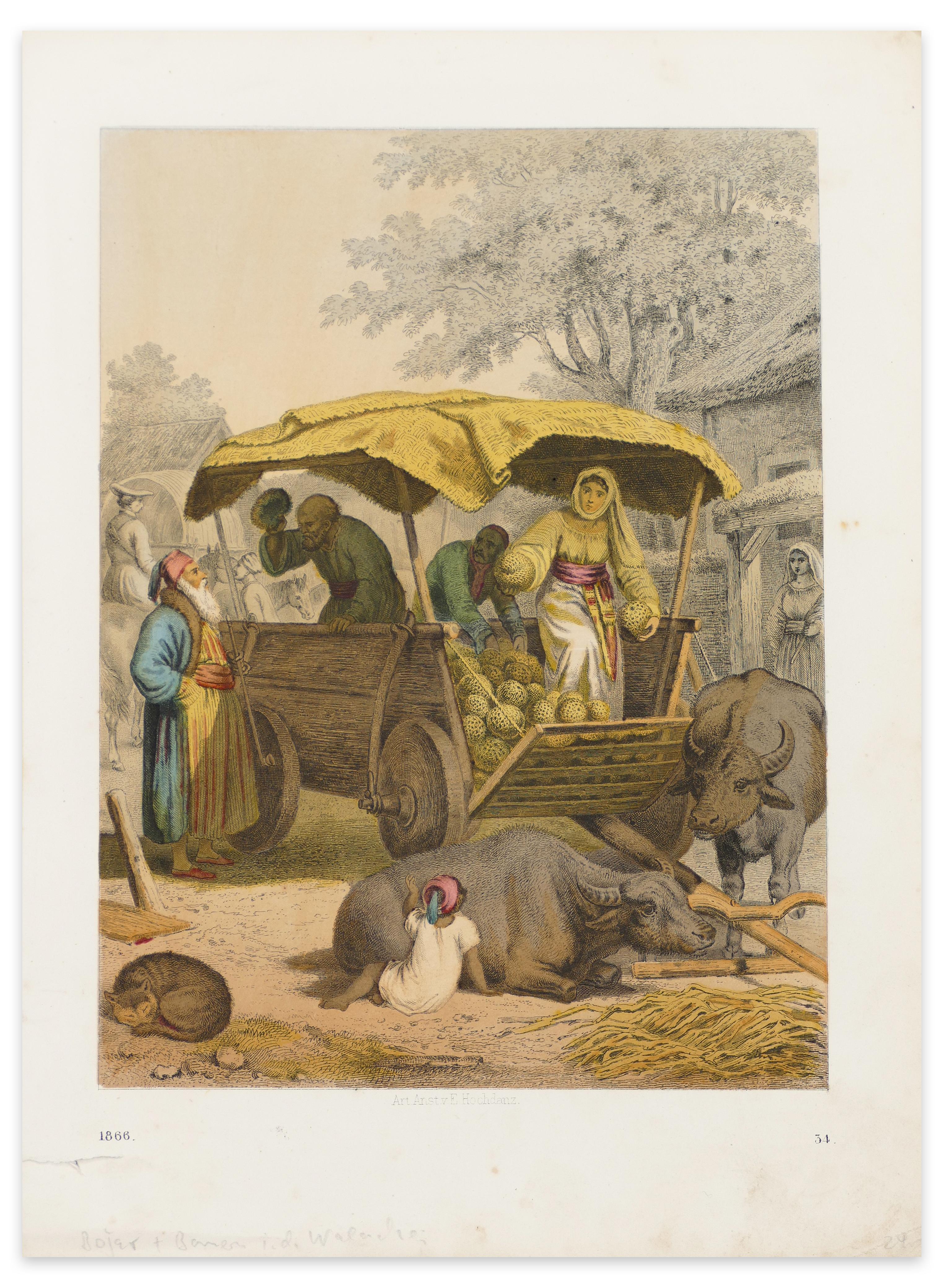 Emil Hochdanz Figurative Print - A Moorish Market Scene - 