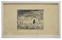 Horses - Original Etching by N. Gattamelata - Late 20th Century