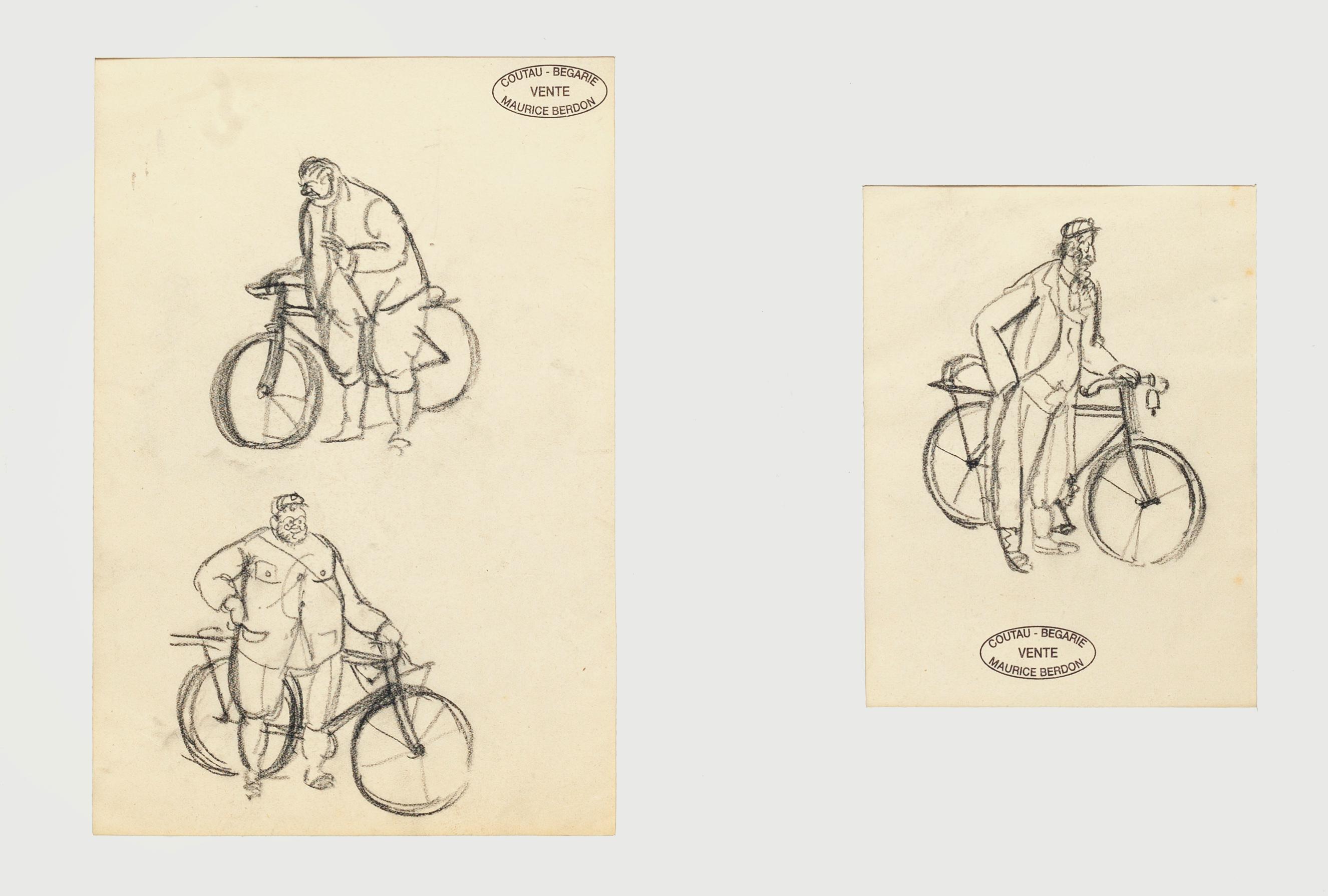 Bikers is a composition of two beautiful drawings each with a different dimension, in pencil, realized by the artist Maurice Berdon. With the stamp of the artist on it. The state of preservation is excellent.

The white Passepartiut dimension: 51 x