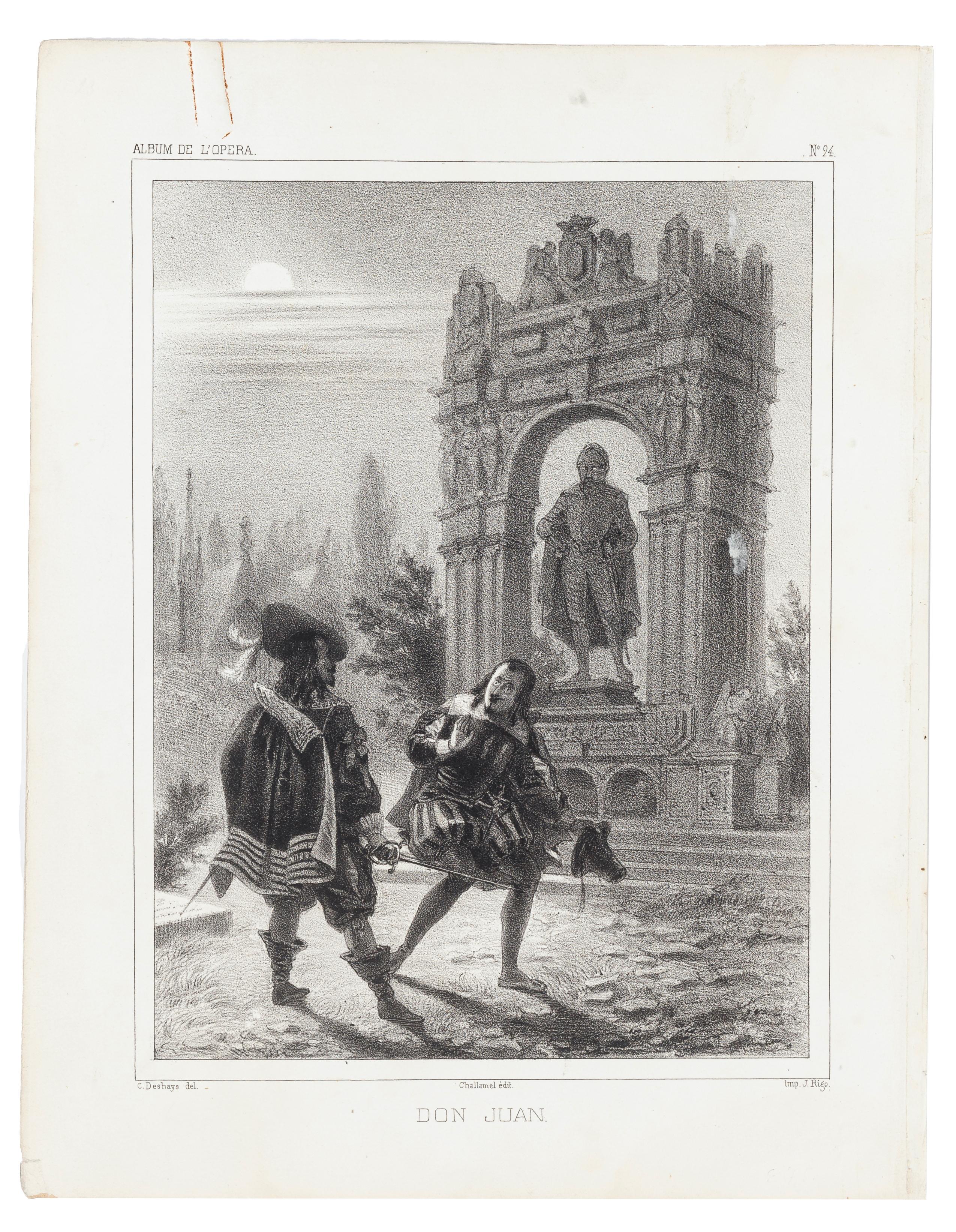 Charles Deshays Figurative Print - Don Juan - Lithograph - Mid 19th Century