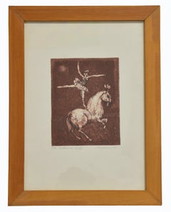 Dancer - Original Colored Etching by Miro Bonaccorsi - 1977