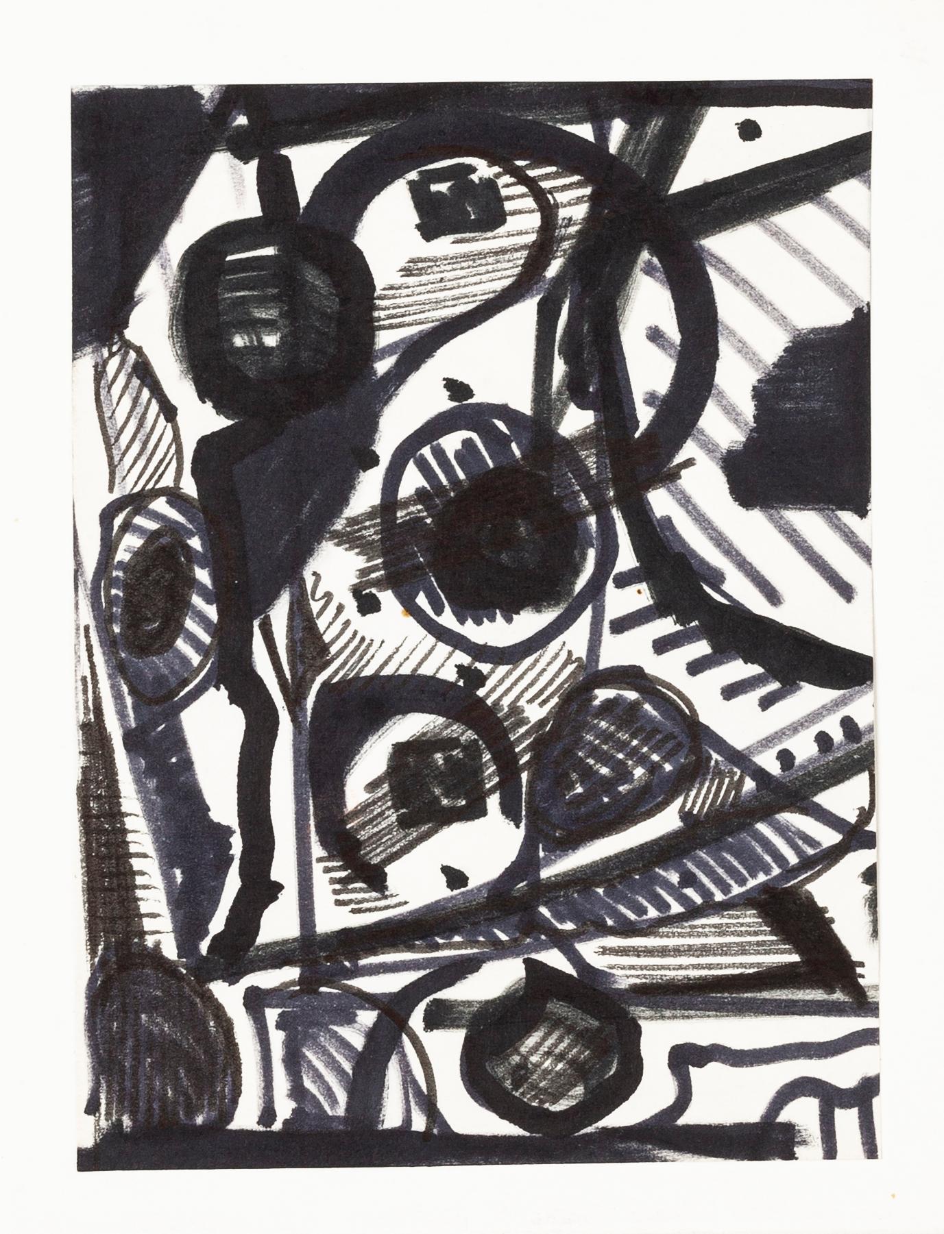 Composition abstraite - Lithographie de J. Mailhe - 1967