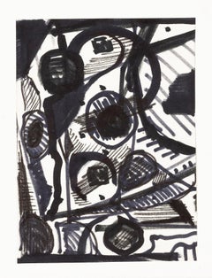 Abstract Composition - Original Lithograph by J. Mailhe - 1967