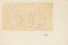 Scène du pavillon de la dôme de Sienne - Dessin au crayon - 1844