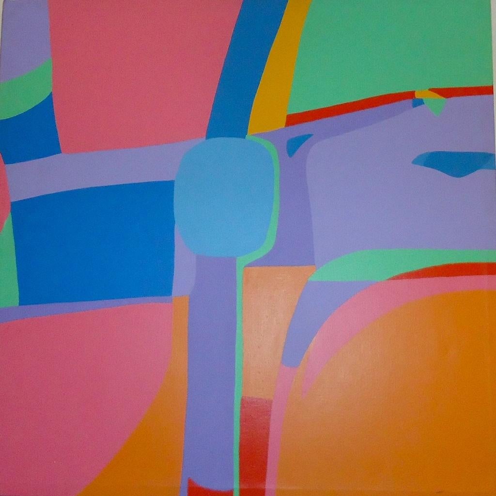 Polychrome Oberfläche – Acryl auf Leinwand von Genny Puccini – 1976