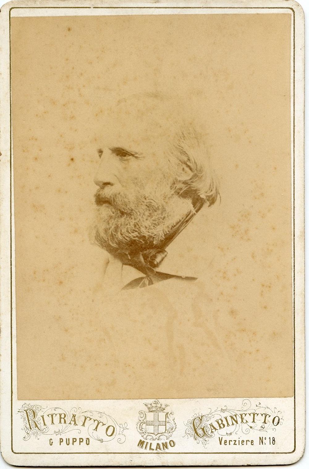 Giovanni Puppo Black and White Photograph - Portrait of Giuseppe Garibaldi - Ancient Albumen Print - 1870s