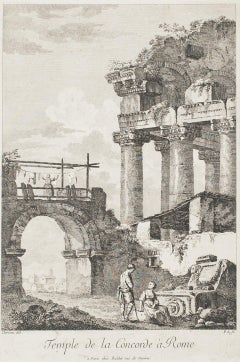 Temple de la Concorde, Rom – Radierung von C.-L. Clérisseau - Anfang 1800