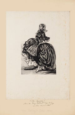 A Mabille - Original Woodcut on China Paper by T. Belteaud - Late 19th Century