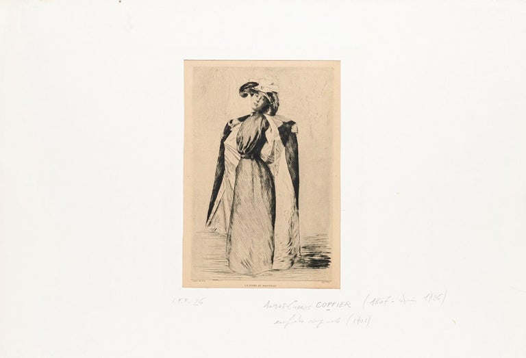 André-Charles Coppier - La Dame au Manteau - Etching by A.-C. Coppier -  1901 For Sale at 1stDibs