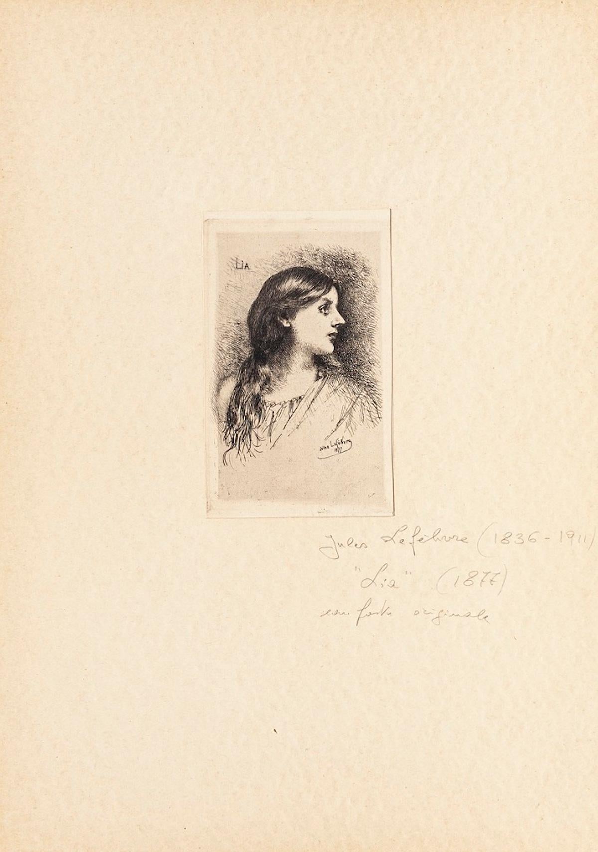 Lia - Etching by J. Lefebvre - Late 19th Century - Print by Jules Lefebvre