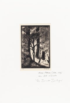 Au Bois de Boulogne - Original Etching by H. Farge - Mid 20th Century