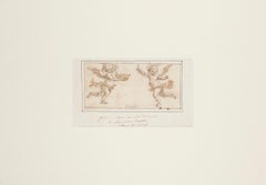 Zwei Engel – Tusche- und Aquarellzeichnung von A. Brustolon – Anfang 1700
