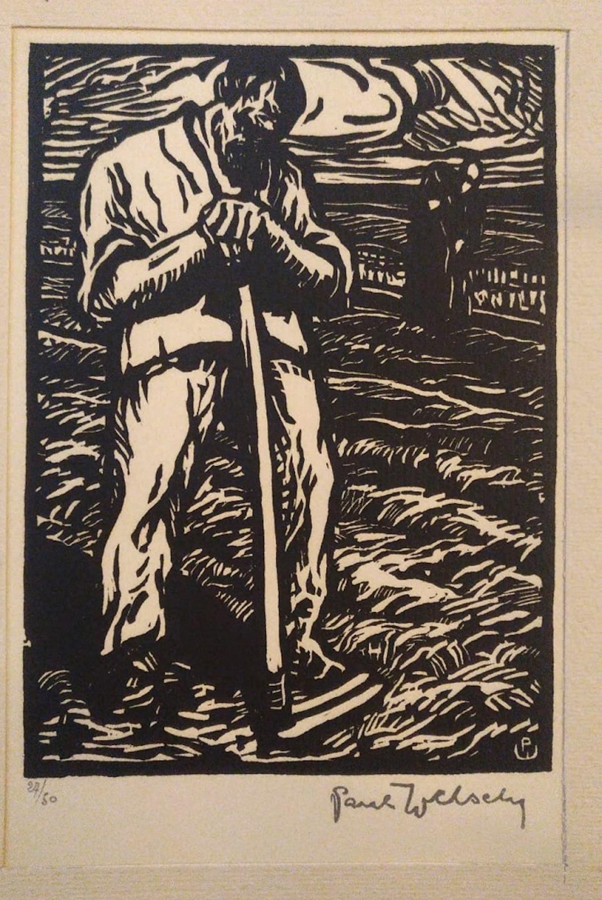 The Farmer is an original modern artwork realized in the middle of the XX Century by Paul Welsch (1889 - 1954).

Original xylograph on paper. Hand-signed by the artist on the lower right corner: Paul Welsch. Numbered in pencil on the lower left