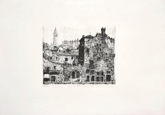 Verona - Black and White Etching - 1970s