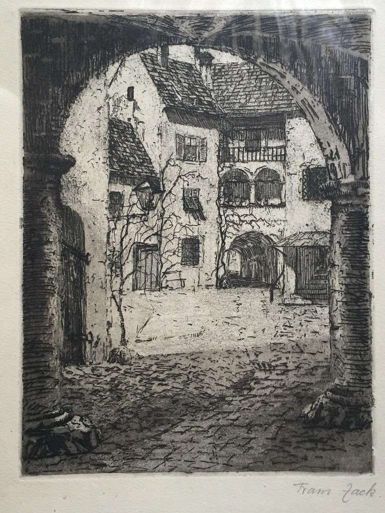 Frank Zack Figurative Print - Country House - Etching 