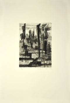Árboles - Aguafuerte de L. Bianchi Barrivera - 1964