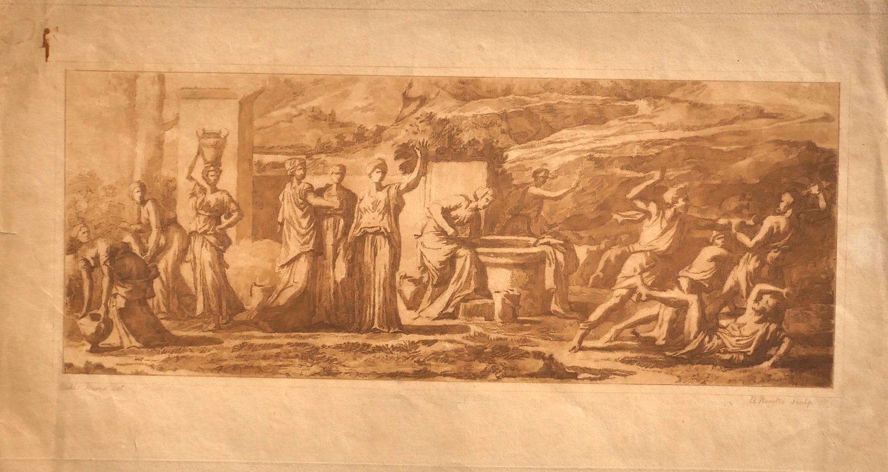Figurative Print Edouard Rosotte - Quarrel - Gravure originale d'E. Rosotte d'après Poussin - 19ème siècle