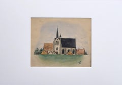 Church - Mixed Media Drawing by F. Bivel -1901