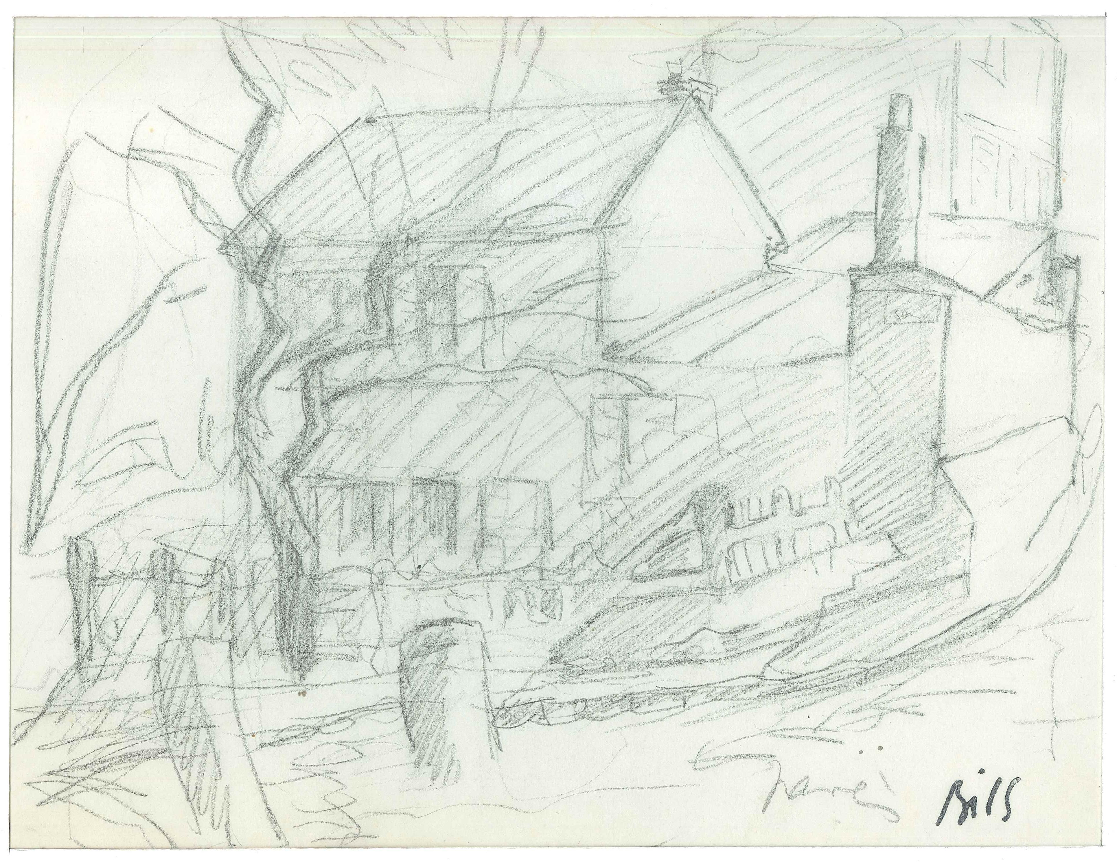 Household est un dessin original au crayon sur papier réalisé par Claude Bils dans les années 1950

L'état de conservation est bon à l'exception de quelques petits plis.

signé en bas à droite.

Passepartout inclus 40,5 x 33,5

L'œuvre représente le