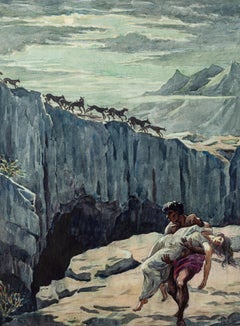 The Rescue – Tinte und Aquarell von Gino Spalmach – 1920er Jahre