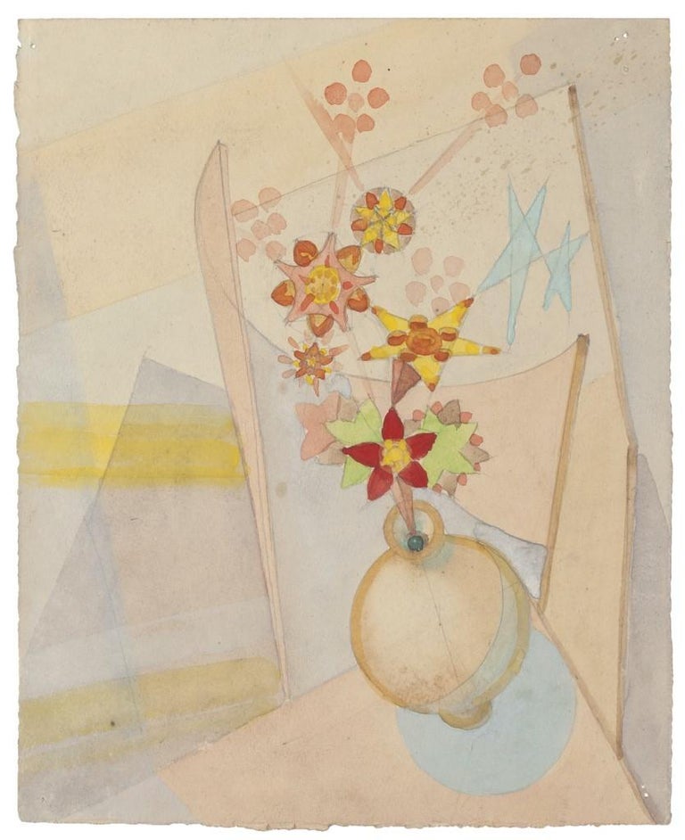 Jean Delpech  Still-Life - Flower Vase - Original Drawing - 20th Century