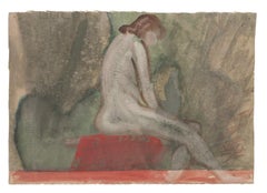 Vintage Nude - Original Drawing - 1960s