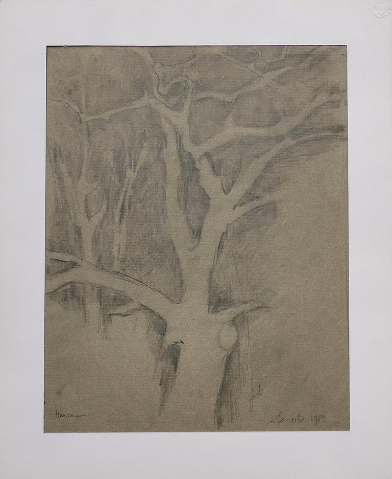 Herta Hausmann Landscape Art - Tree of Life - Original Pencil Drawing - 1982