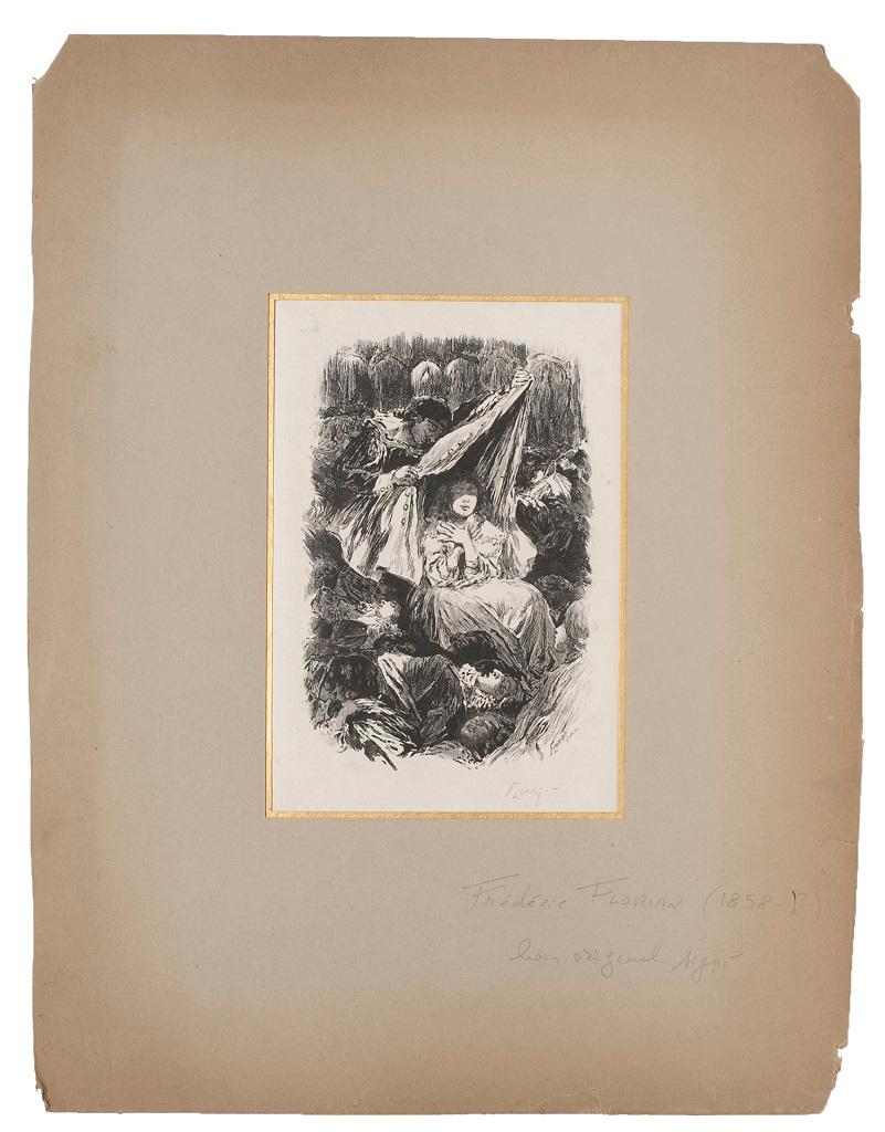 Frédéric Florian Figurative Print - Women - Woodcut Print - 1850s