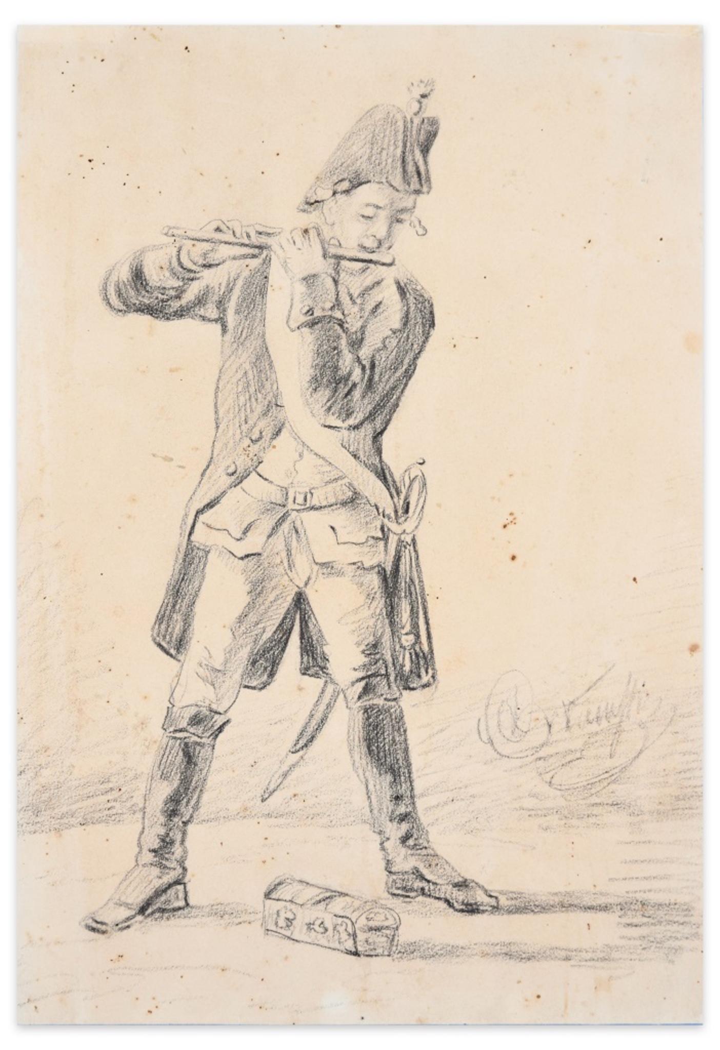Member of the Military Band - Drawing - 19th Century
