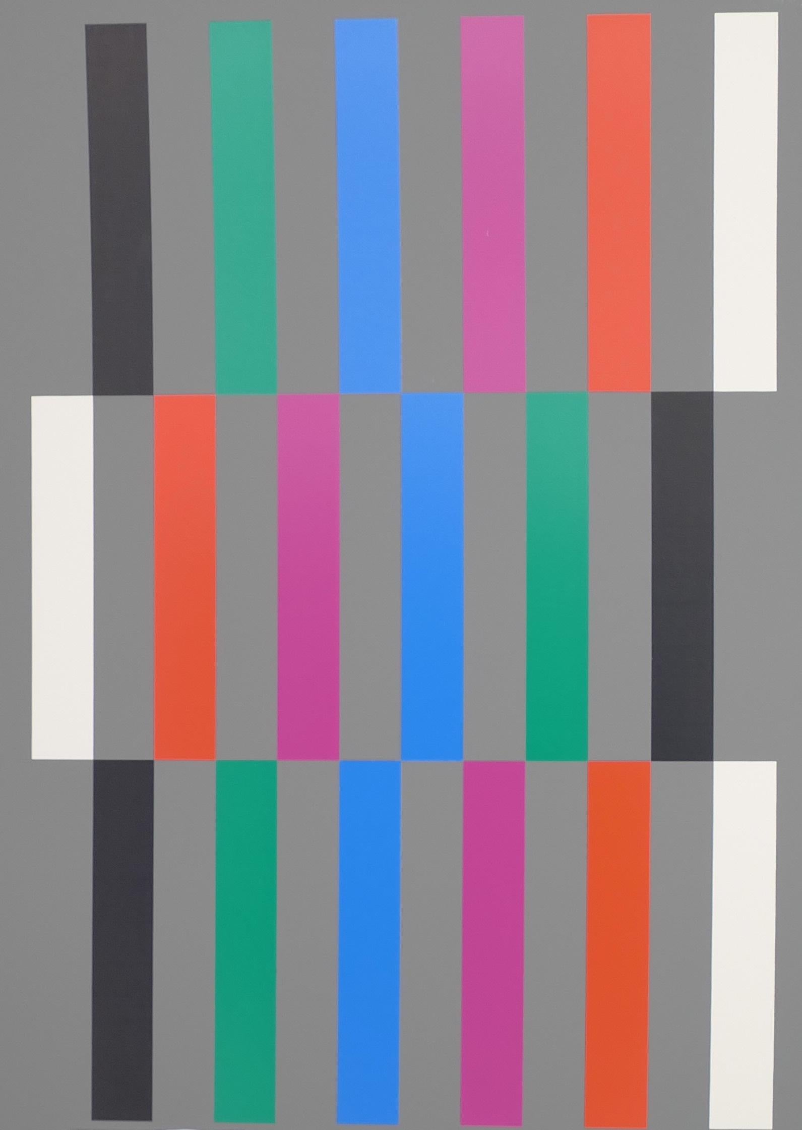 Strukturen und Prinzipien - Offset and Screen Print - 1979 - Gray Abstract Print by Almir da Silva Mavignier