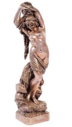 Antique Odalisque - Silver-plated Bronze Sculpture by Giuseppe Salvi - 1886