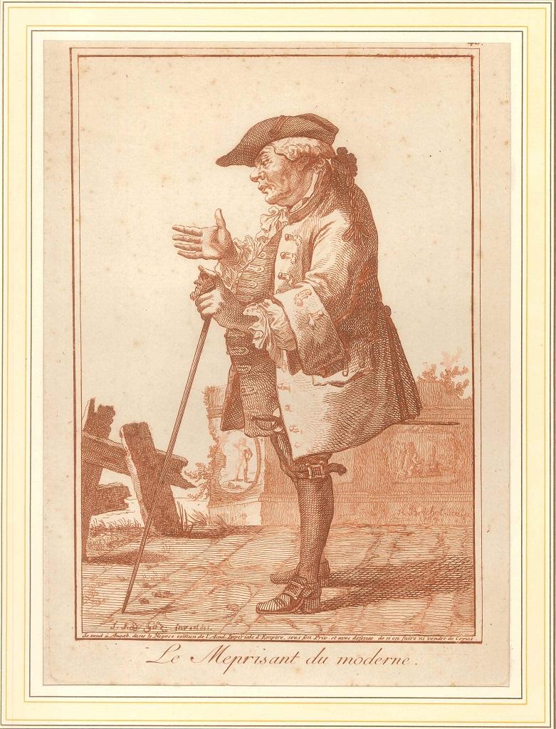 Joseph Franz von Goetz Figurative Print - Le Meprisant du Moderne - Original Etching - 1784