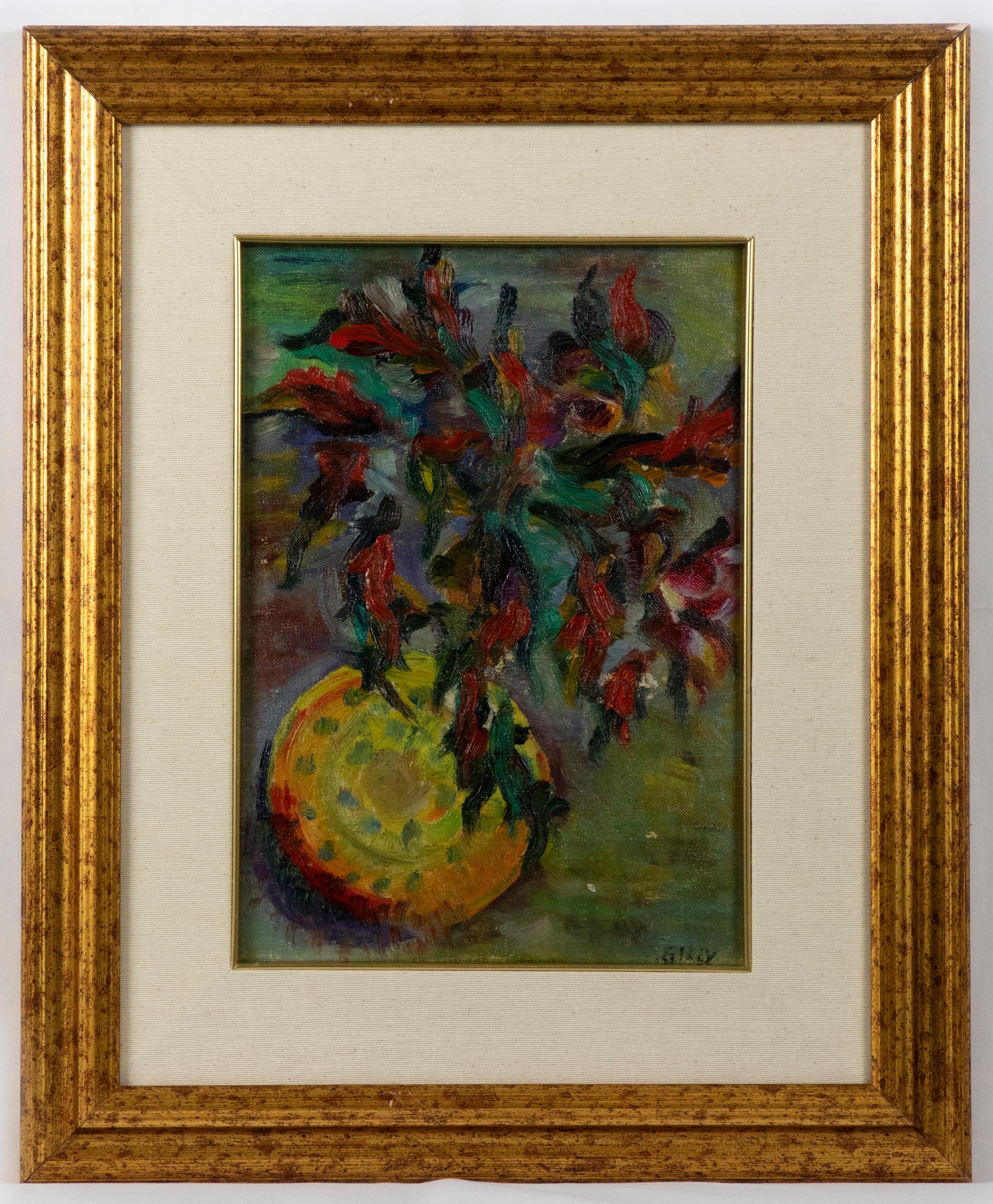 Vaso di fiori - Olio su pannello - Inizio XX secolo - Painting di Marcel Gilly