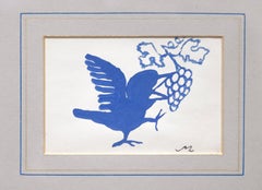 The Little Bird - Original Watercolor by Mino Maccari - 1950s