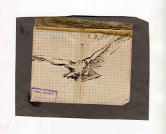 Bird - Original Drawing by Luigi Galli - Late 19th Century