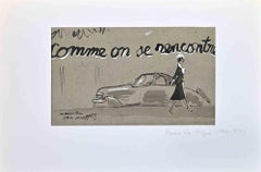 Océan - Encre et aquarelle originales de Maurice Van Moppes - Début du 20ème siècle