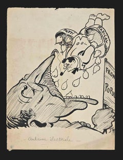 Election - Original Drawing by Edmond Tapissier - Early 20th Century