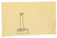 Die römische Säule – Zeichnung mit Feder – Mitte des 20. Jahrhunderts