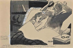 Réveil du Cineaste - Original-Zeichnung von Bernard Bécan - Mitte des 20.
